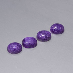 Gemas de Charoíta Violeta natural de  ct, Corte Óvalo, Opaco