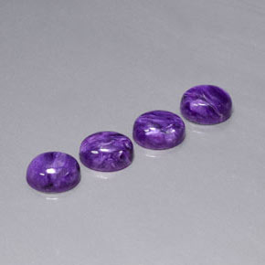Gemas de Charoíta Violeta natural de  ct, Corte Óvalo, Opaco