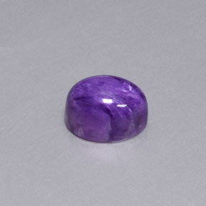 Charoíta violeta natural de 1,96 ct, corte óvalo, opaco