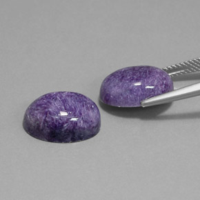 Gemas de Charoíta Violeta natural de  ct, Corte Óvalo, Opaco