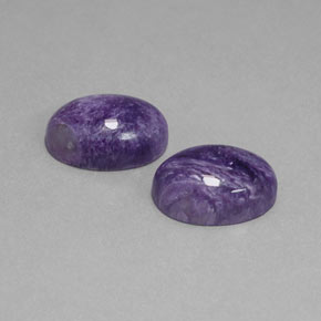 Gemas de Charoíta Violeta natural de  ct, Corte Óvalo, Opaco