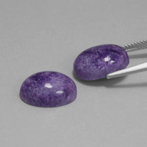 Gemas de Charoíta Violeta natural de  ct, Corte Óvalo, Opaco