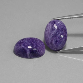 Gemas de Charoíta Violeta natural de  ct, Corte Óvalo, Opaco