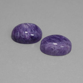 Gemas de Charoíta Violeta natural de  ct, Corte Óvalo, Opaco