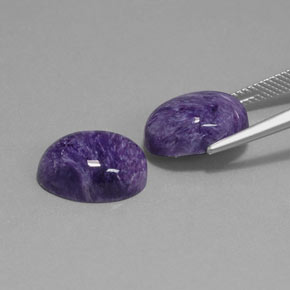 Gemas de Charoíta Violeta natural de  ct, Corte Óvalo, Opaco