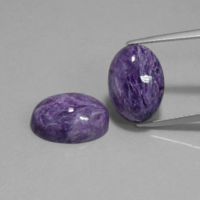 Gemas de charoíta violeta natural de  ct, corte óvalo, opaco