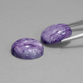 Gemas de charoíta violeta natural de  ct, corte óvalo, opaco