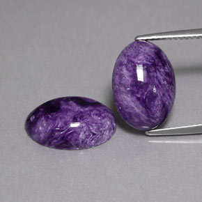 Gemas de charoíta violeta natural de  ct, corte óvalo, opaco