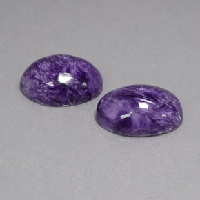 Gemas de Charoíta Violeta natural de  ct, Corte Óvalo, Opaco