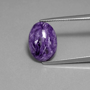 Charoíta Violeta natural de 3.54 ct, Corte Óvalo, Opaco