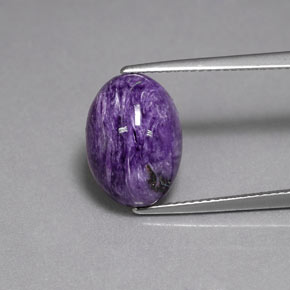 Charoíta Violeta natural de 5.27 ct, Corte Óvalo, Opaco