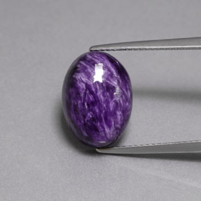 Charoíta Violeta natural de 8.26 ct, Corte Óvalo, Opaco