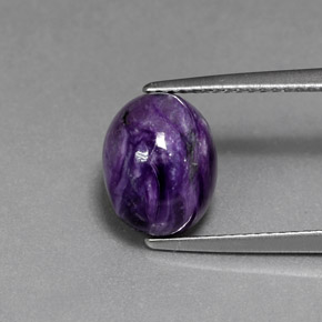 Charoíta Violeta natural de 3.12 ct, Corte Óvalo, Opaco