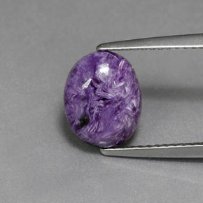 Charoíta Violeta natural de 2.06 ct, Corte Óvalo, Opaco