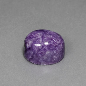 Charoíta violeta natural de 4,43 ct, corte óvalo, opaco