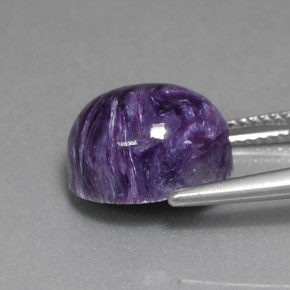 Charoíta Violeta natural de 6.93 ct, Corte Óvalo, Opaco