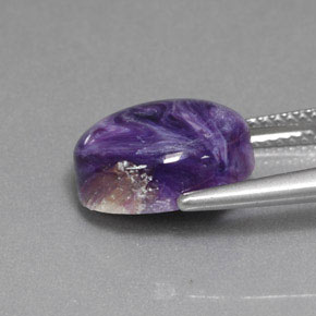 Charoíta Violeta natural de 5.19 ct, Corte Óvalo, Opaco