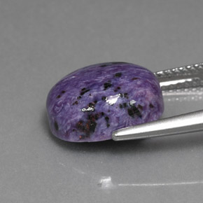 Charoíta Violeta natural de 5.47 ct, Corte Óvalo, Opaco