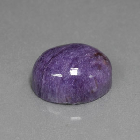 Charoíta Violeta natural de 5.61 ct, Corte Óvalo, Opaco