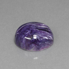 Charoíta violeta natural de 5,56 ct, corte óvalo, opaco