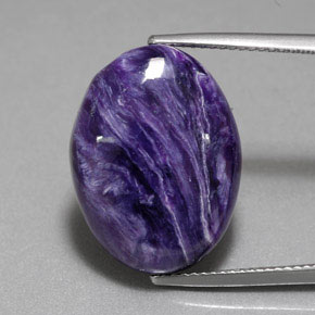 Charoíta Violeta natural de 13.13 ct, Corte Óvalo, Opaco