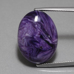 Charoíta Violeta natural de 17.18 ct, Corte Óvalo, Opaco