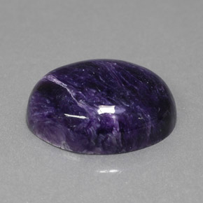 Charoíta violeta natural de 16,07 ct, corte óvalo, opaco