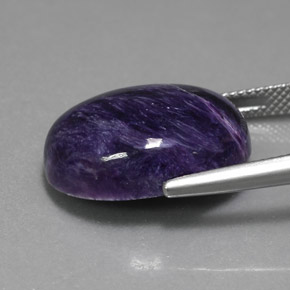 Charoíta violeta natural de 16,07 ct, corte óvalo, opaco