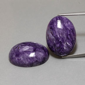 Gemas de charoíta violeta natural de  ct, corte óvalo, opaco
