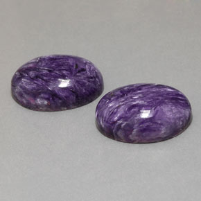 Gemas de charoíta violeta natural de  ct, corte óvalo, opaco