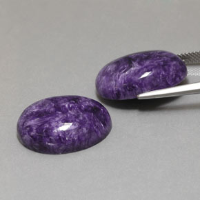 Gemas de Charoíta Violeta natural de  ct, Ovalada, Opaco