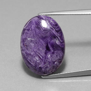 Charoíta violeta natural de 13,16 ct, corte óvalo, opaco