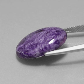 Charoíta violeta natural de 13,16 ct, corte óvalo, opaco