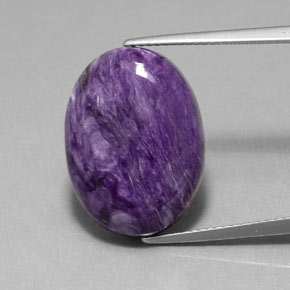 Charoíta Violeta natural de 13.64 ct, Corte Óvalo, Opaco