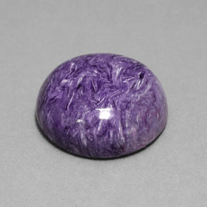 Charoíta Violeta natural de 17.23 ct, Corte Redondo, Opaco