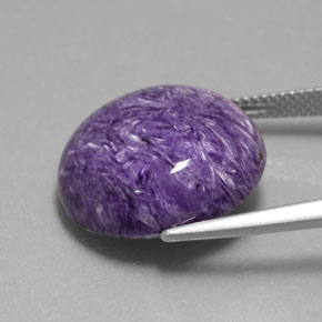 Charoíta Violeta natural de 17.23 ct, Corte Redondo, Opaco