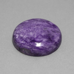 Charoíta violeta natural de 16,37 ct, corte redondo, opaco