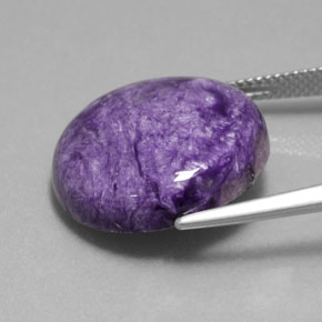 Charoíta violeta natural de 16,37 ct, corte redondo, opaco