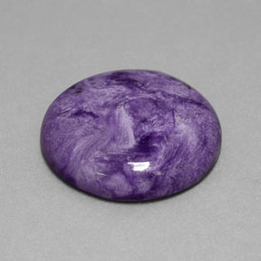Charoíta violeta natural de 14,76 ct, corte redondo, opaco