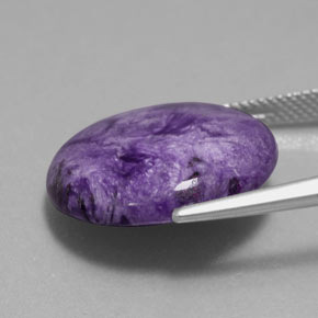 Charoíta violeta natural de 14,76 ct, corte redondo, opaco
