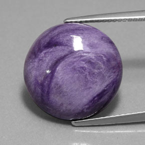 Charoíta Violeta natural de 11.28 ct, Corte Redondo, Opaco