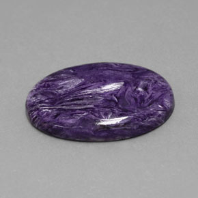 Charoíta violeta natural de 24,63 ct, corte óvalo, opaco