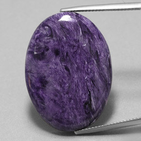 Charoíta Violeta natural de 27.16 ct, Corte Óvalo, Opaco