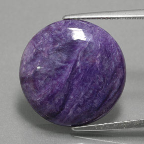 Charoíta violeta natural de 11,13 ct, corte redondo, opaco