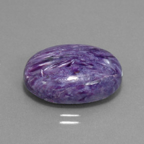 Charoíta violeta natural de 14,05 ct, corte óvalo, opaco