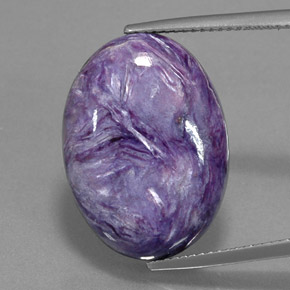 Charoíta Violeta natural de 15.36 ct, Corte Óvalo, Opaco