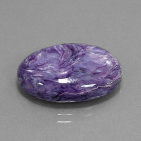 Charoíta Violeta natural de 15.36 ct, Corte Óvalo, Opaco