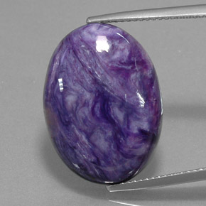 Charoíta Violeta natural de 14.16 ct, Corte Óvalo, Opaco