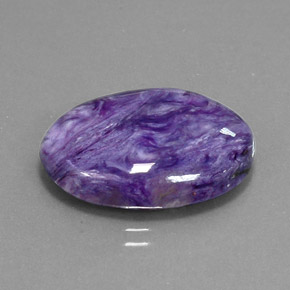 Charoíta Violeta natural de 14.16 ct, Corte Óvalo, Opaco