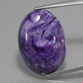 Charoíta Violeta natural de 15.59 ct, Corte Óvalo, Opaco
